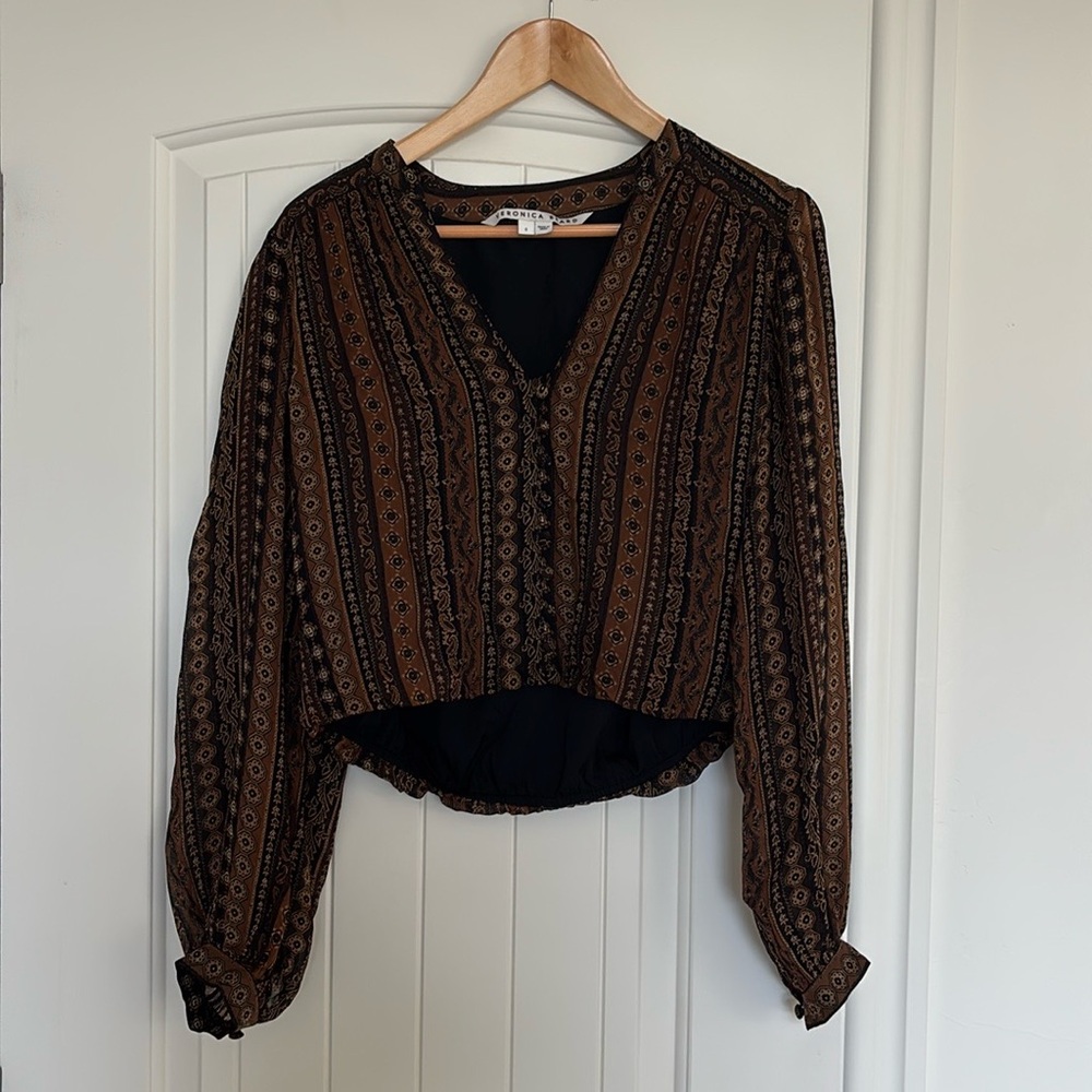 NWOT Veronica Beard Astro Paisley Mix Blouse